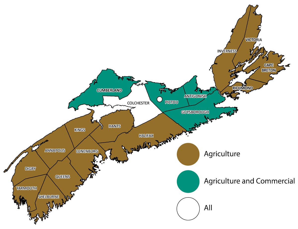 Nova Scotia Market Area Map showing service regions